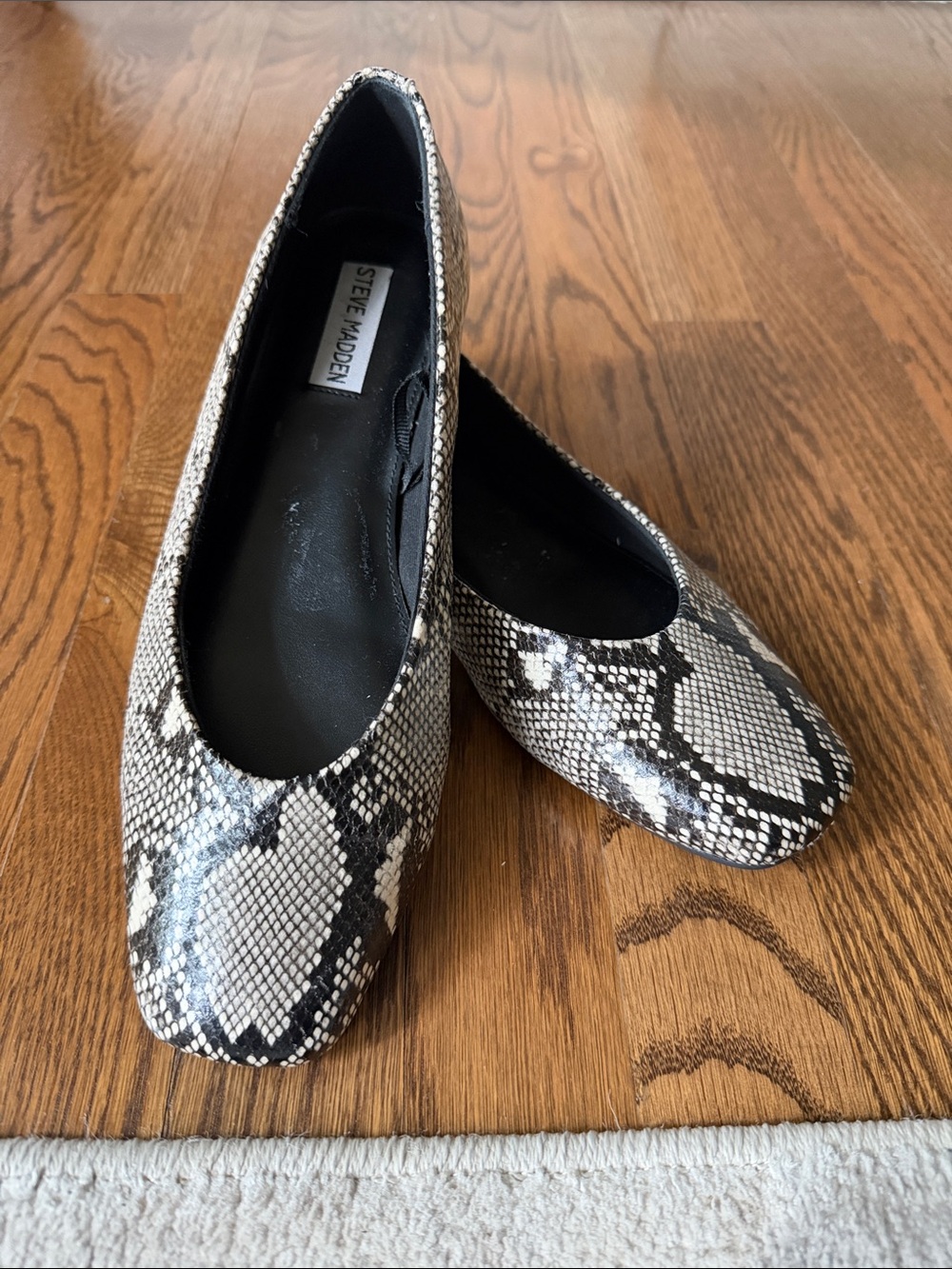 Steve Madden Neutral Snake-Print Ballet Flats